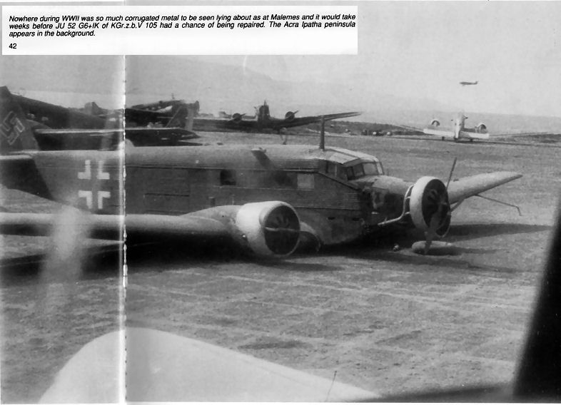 JU52 G6+IK without wheels at Maleme Crete