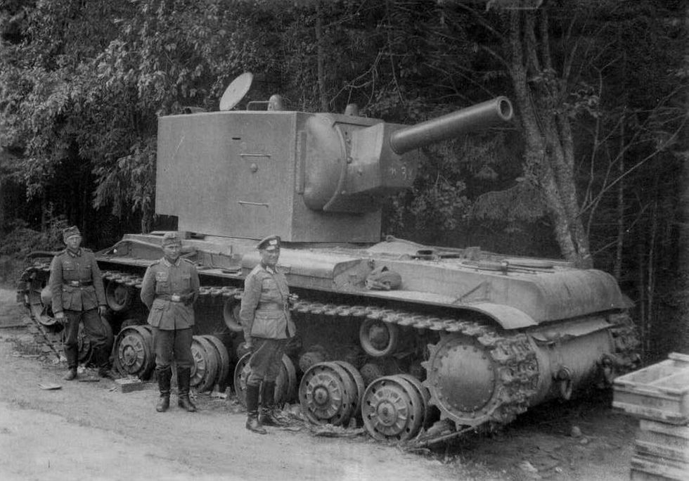 KV-2 heavy tank captured , 1941