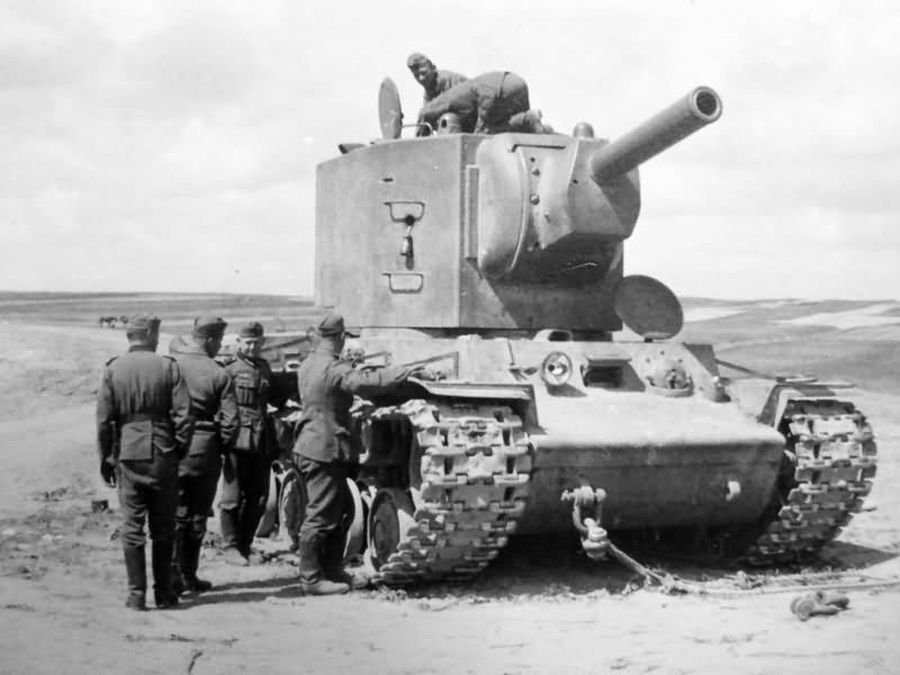 KV-2 heavy tank captured and examined by Germans, 1941