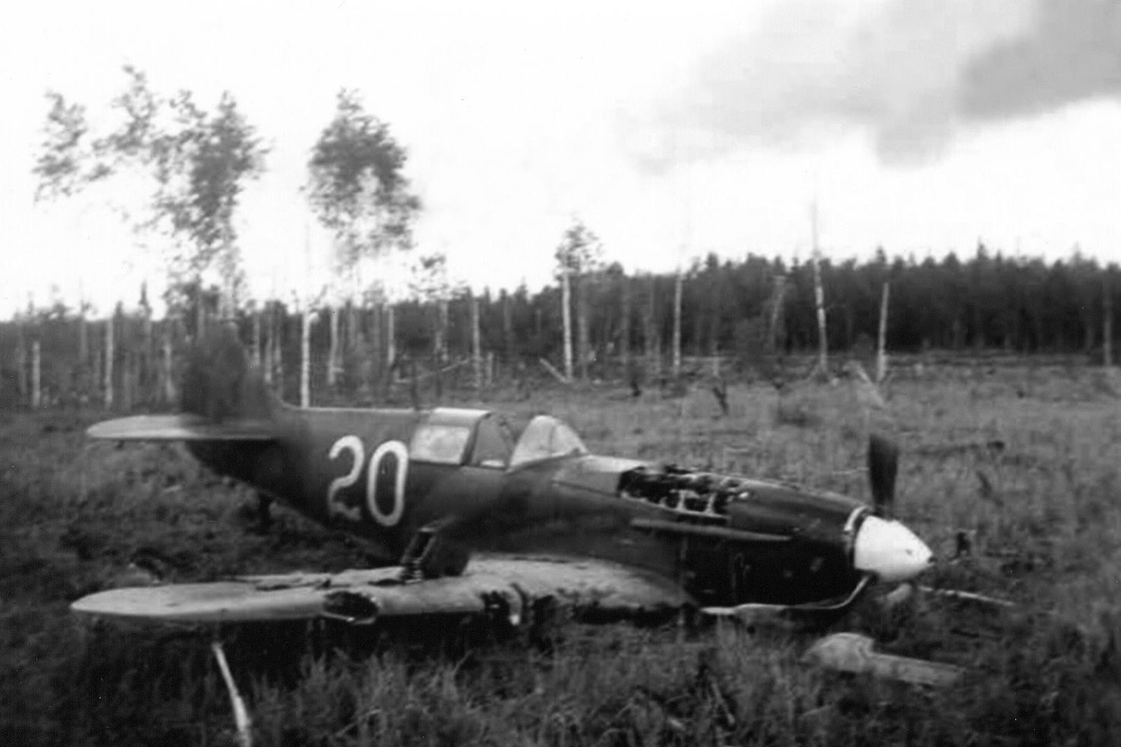 LaGG-3  "White 20" crashed at the Leningrad Front, 1941