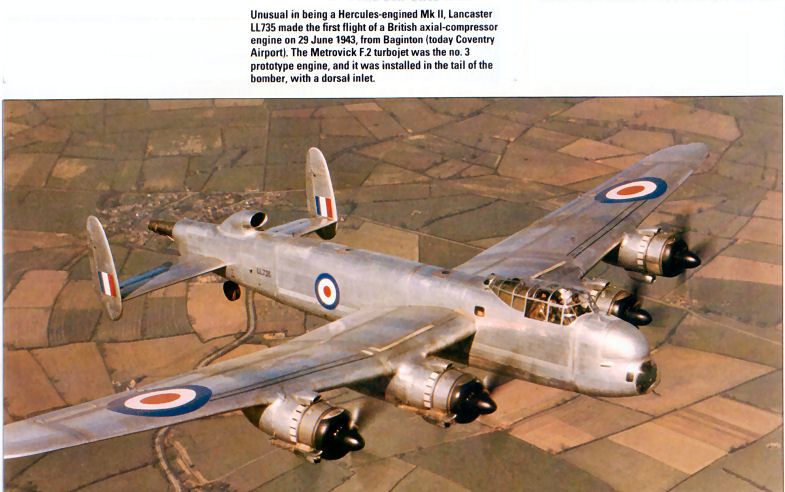 Lancaster Mk II used to test jet engines