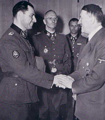 Leon Degrelle, Otto Gille, Hermann Fegelein and Hitler