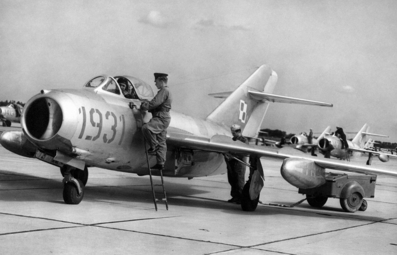 Lim-2 ( MiG-15 ) of the Polish AF, Modlin airfield in 50'