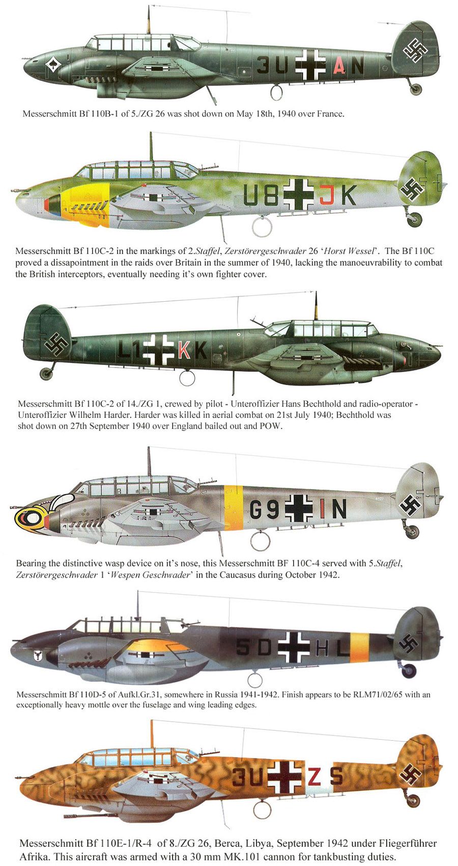 Messerschmitt Bf 110B - 110E