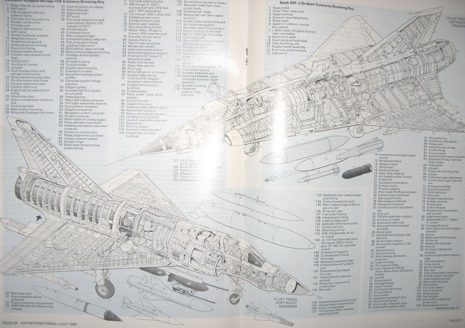 Mirage 111e Saab 35f-2-Draken