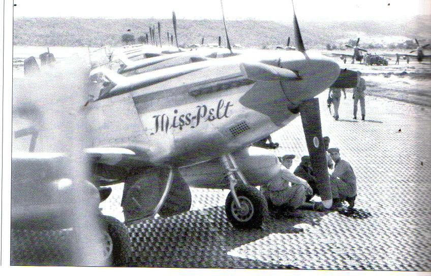 "Miss-Pelt"  and ground crew Ramatelli AB, Italy 1945