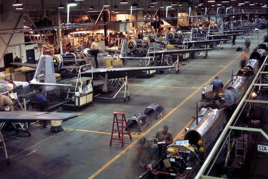 Mustang Assembly Line, Downey CA, 1944