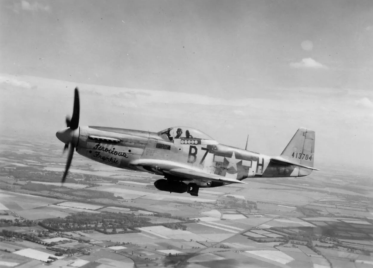 NA P-51D Mustang s/n. 44-13704, code B7-H,named "Ferocious Frankie" of the  374thFS, 361st FG (1)