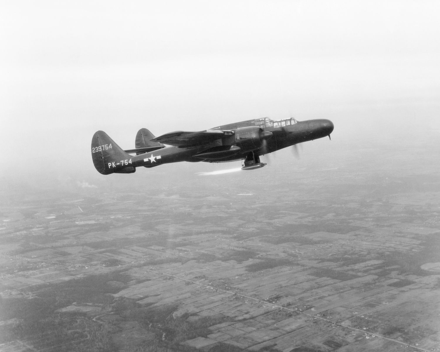 Northrop P-61 testing a ramjet engine, January 27, 1947 (2)