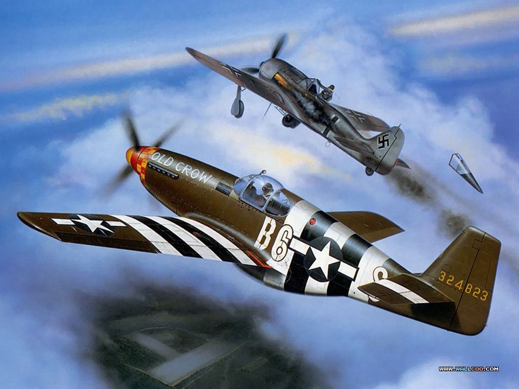 Old Crow P51 after a fw190 kill 1024x768 Aircraft of World War II