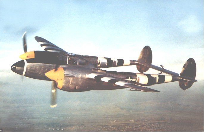 P-38 D-Day Color in flight