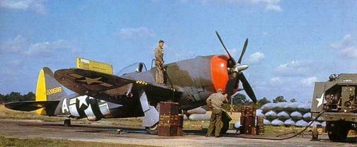 P-47 being rearmed and refuelled
