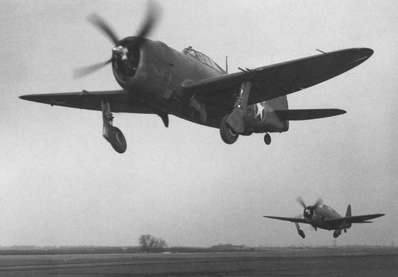 P-47s of the 56th FG, Leave their base for another mission