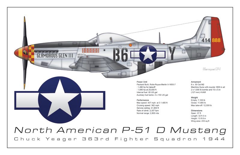 P-51 Glamoruous Glenn 3 - General Chuck Yeager