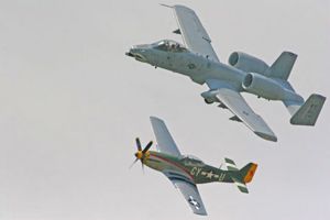 P51 Mustang Flies with A-10 Warthog