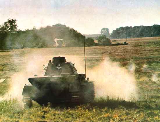 Panther tank firing its main gun