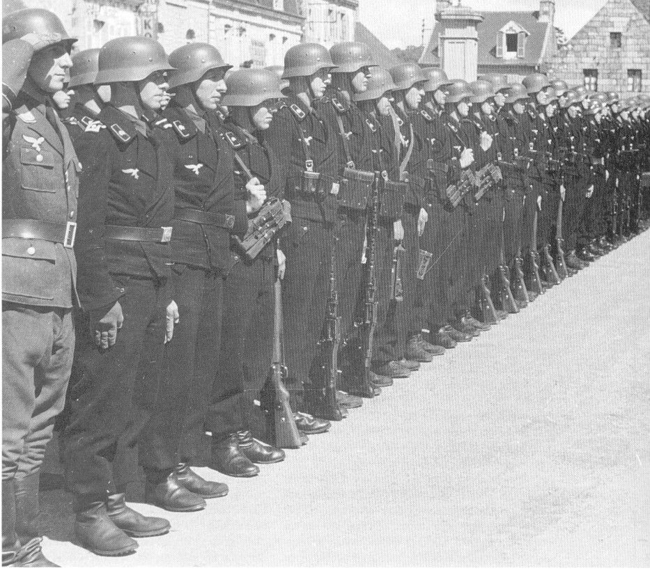 Panzer troopers from the "Hermann Göring" Division in formation.