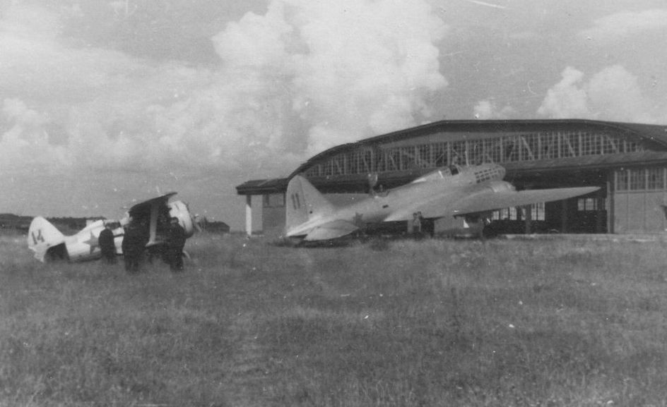 Polikarpov I-153 "Red 14" and Il-4 "Red 11"