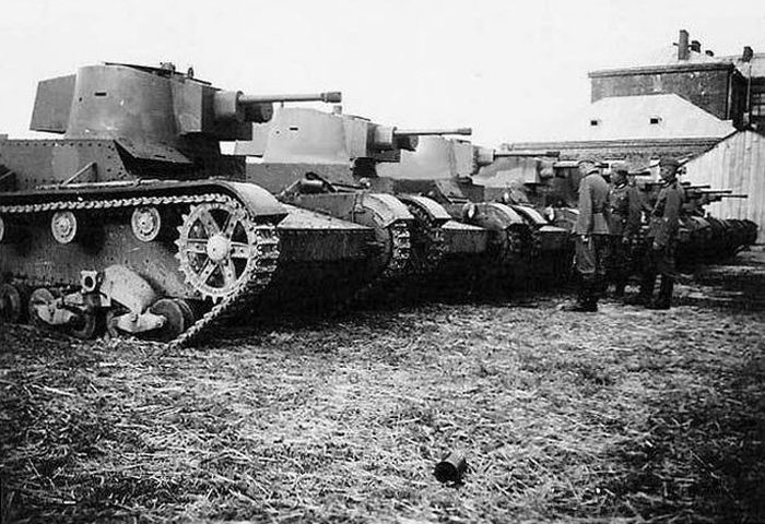 Polish 7TP light tanks captured by Germans in 1939