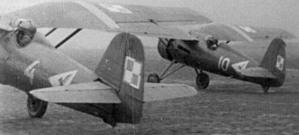 PZL P-11c serial 8.70 "White 10" and P-11b serial 7.14 "White 4",  113 FS