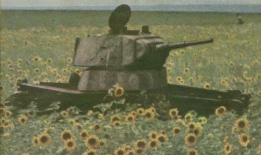 Russian T-26 tank, knocked out.