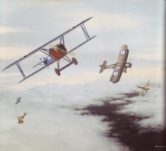 S.E.5as and Fokker D.VIIs In Combat by Mark Postlethwaite