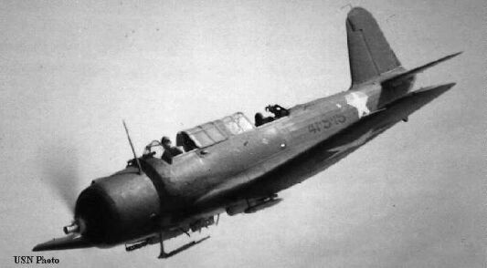 SB2U Vindicator in a shallow dive.