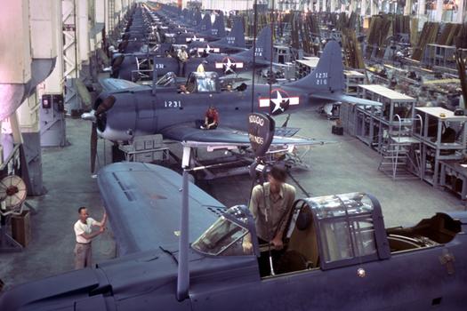 SBD Dauntless production line, 1942