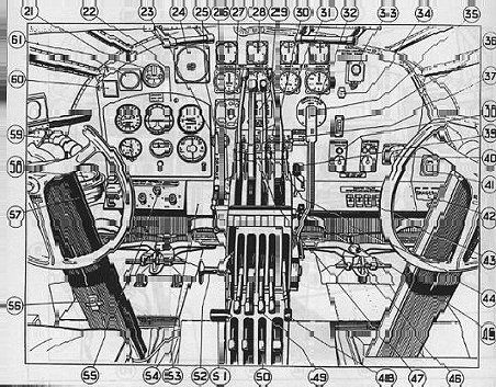 Short Stirling - Pilots instrument panel drawing