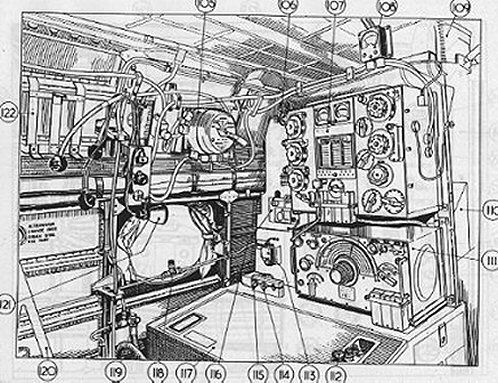 Short Stirling - Wireless Op's position drawing