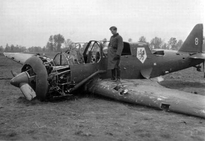 Shot down PZL 23 Karaś "White 8", 41 Squadron, 1939 (5)
