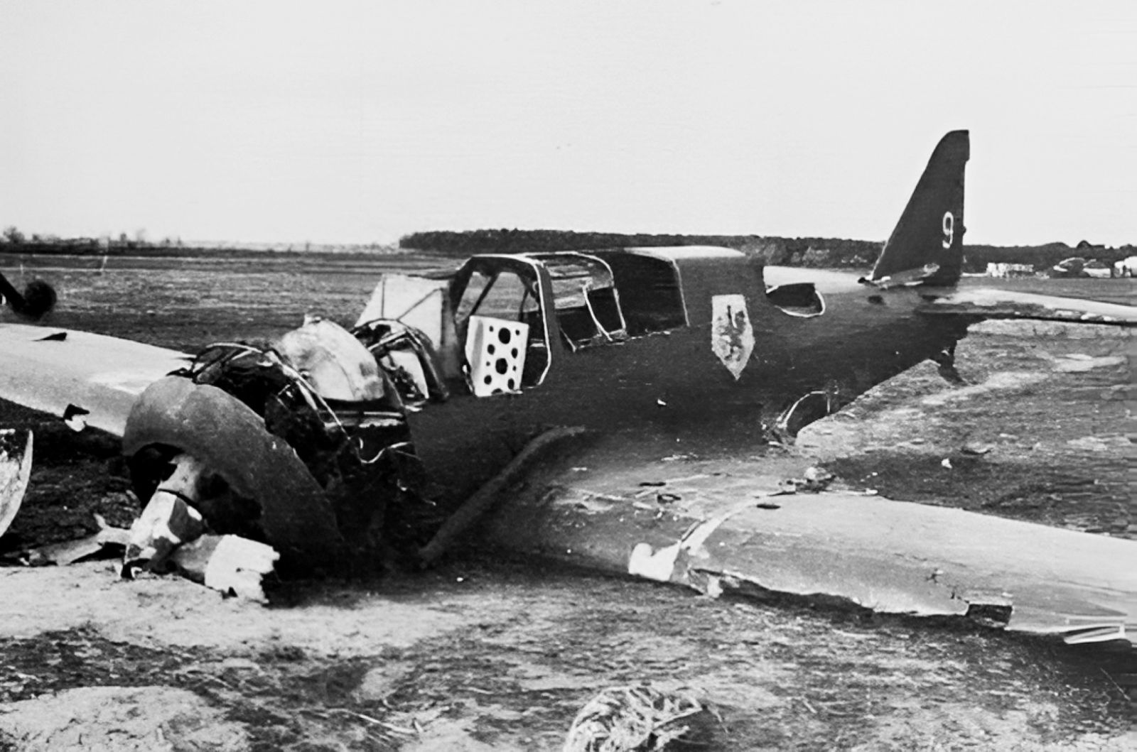 Shot down PZL 23 Karaś "White 9", 41 Squadron, 1939 (2a)