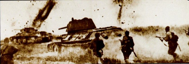 Soviet tanks under fire