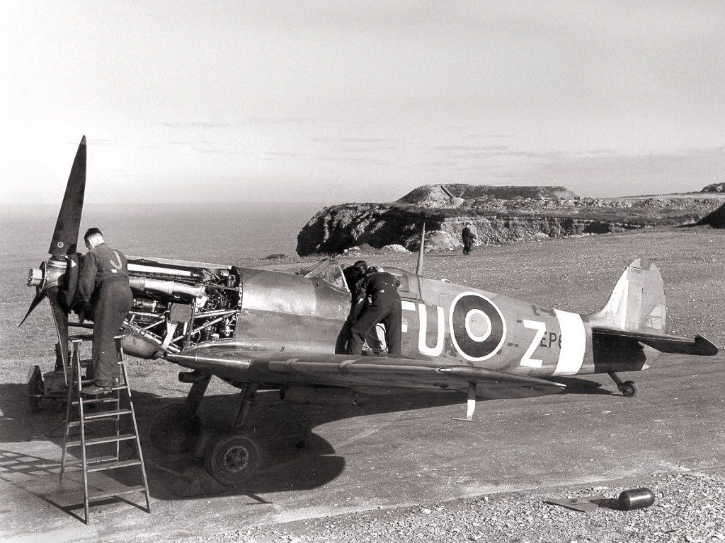 Spitfire being overhauled