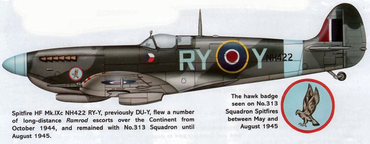 Spitfire HF MKIXc RY-Y NH422 313sdn