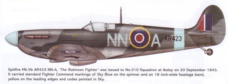 Spitfire MkVb NN-A AR423 310sdn