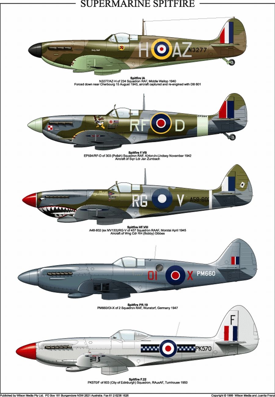 Spitfire profiles | Aircraft of World War II - WW2Aircraft.net Forums