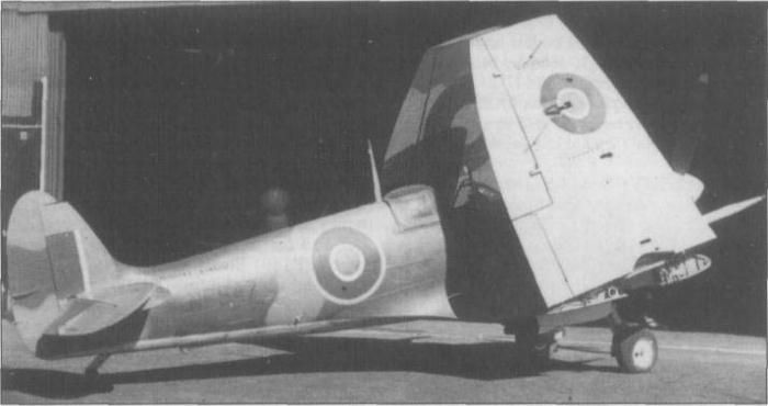 Supermarine Seafire with folded wings.