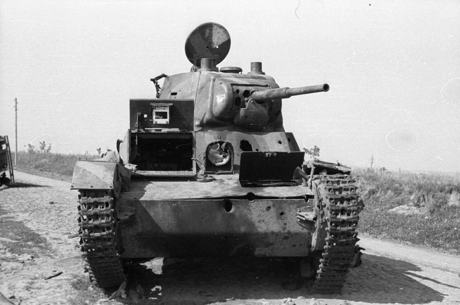 T-26 model 1939 knocked out in 1941 ( the front view)