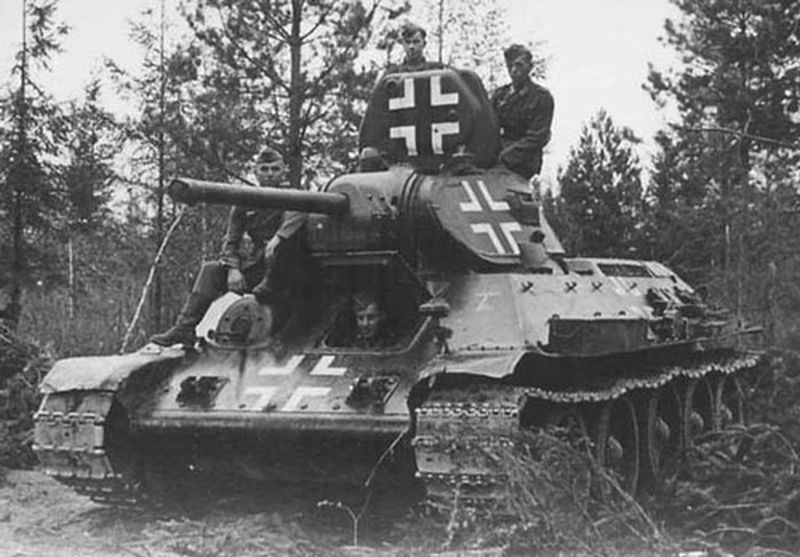 T-34/76, an early model captured and used by Germans