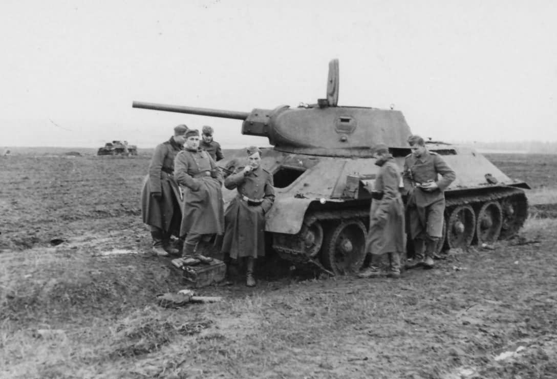 T-34/76 damaged and captured by Germans.