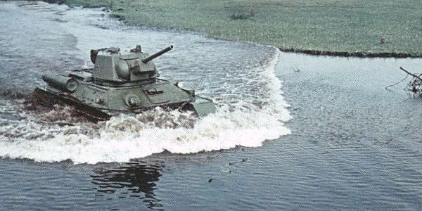 T-34 showing its fording ability.