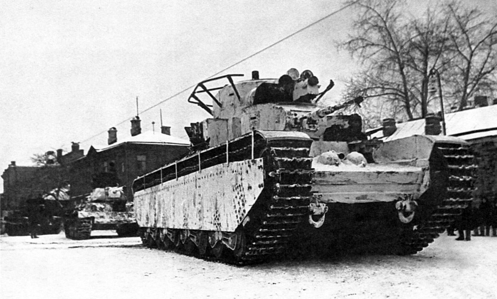 T-35 soviet heavy tank  and T-34, Moscow front , 1941/1942