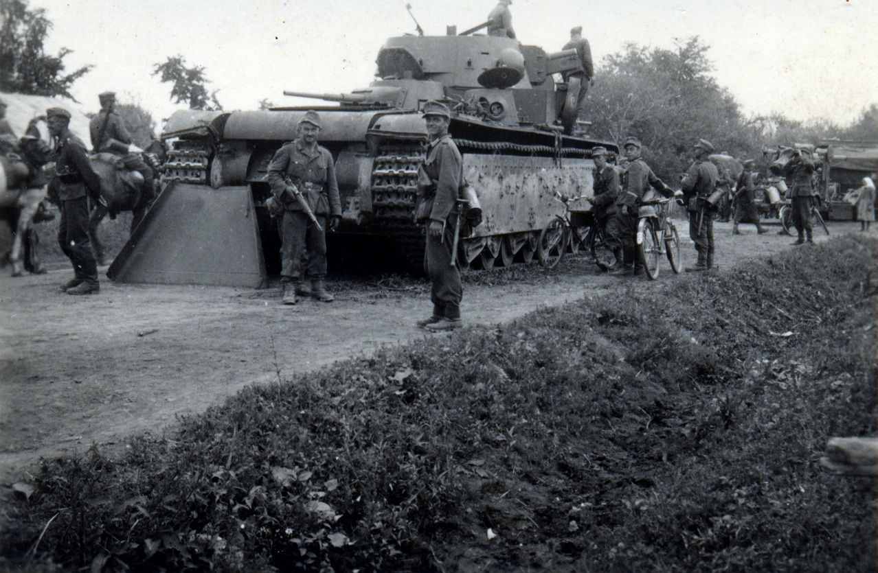 T-35 soviet heavy tank examined by Germans in 1941