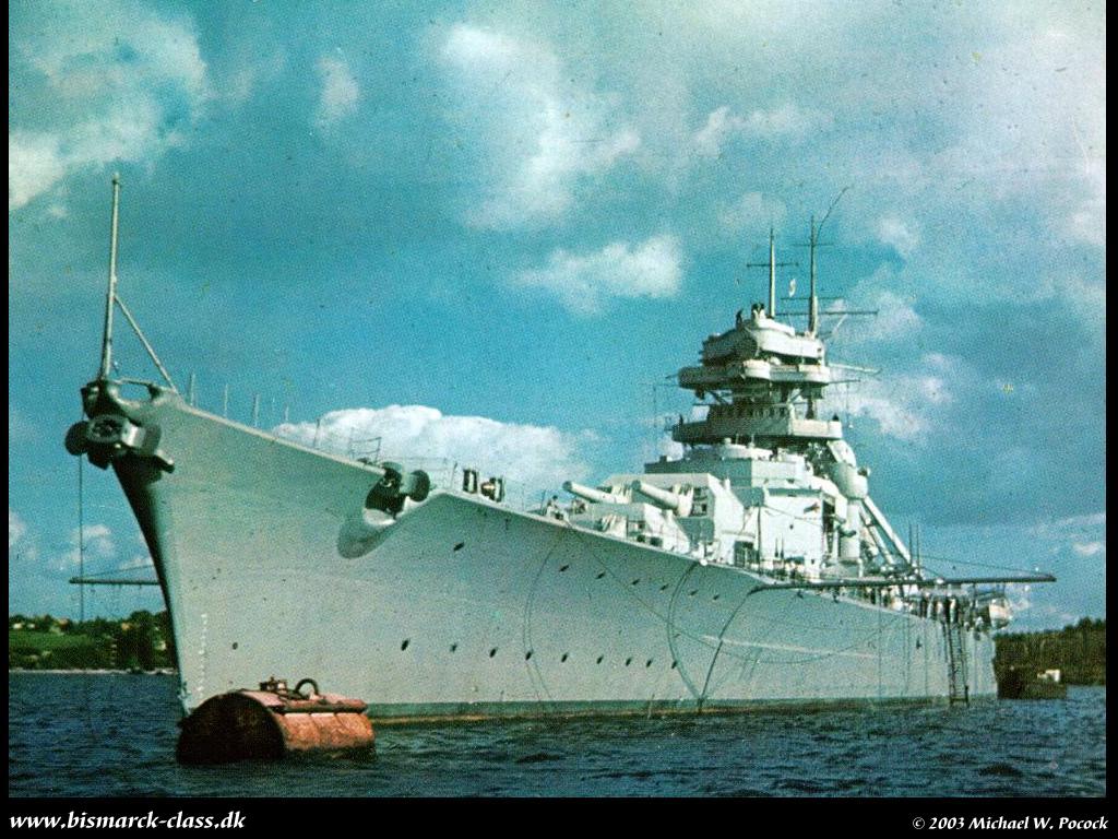 The Bismarck, frontal shot.