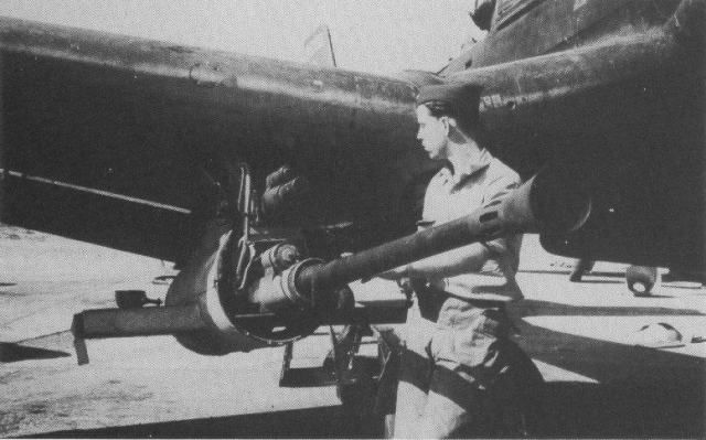 The BK 3,7 cannon under the wing of a Ju 87G