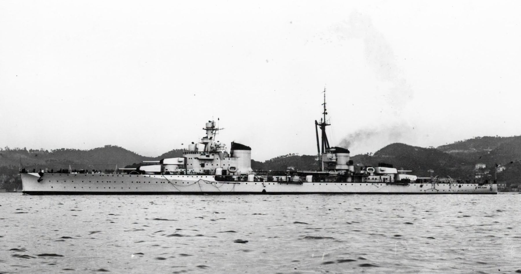 The Italian heavy cruiser Bolzano being a modified mix of the Trento and Zara class cruiser