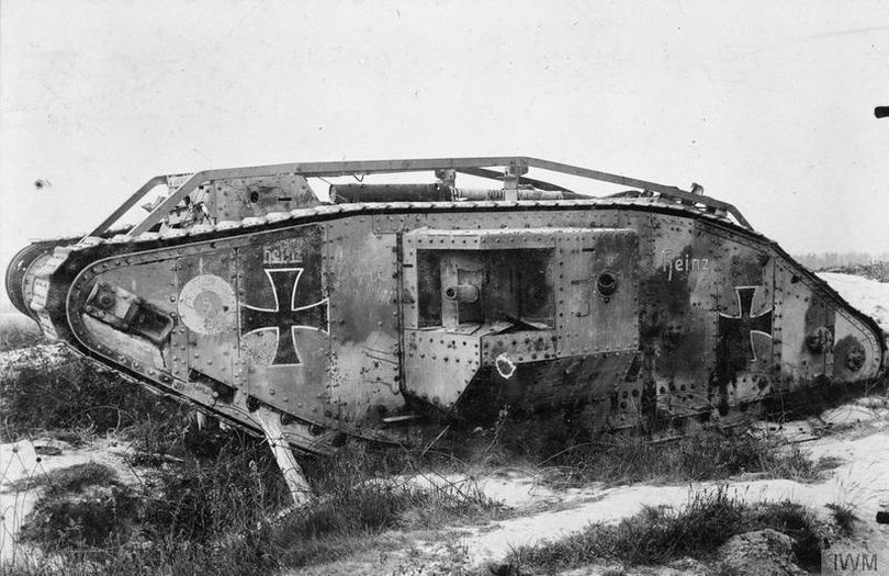 The Mark IV male tank captured by Germans named "Heinz", 1917