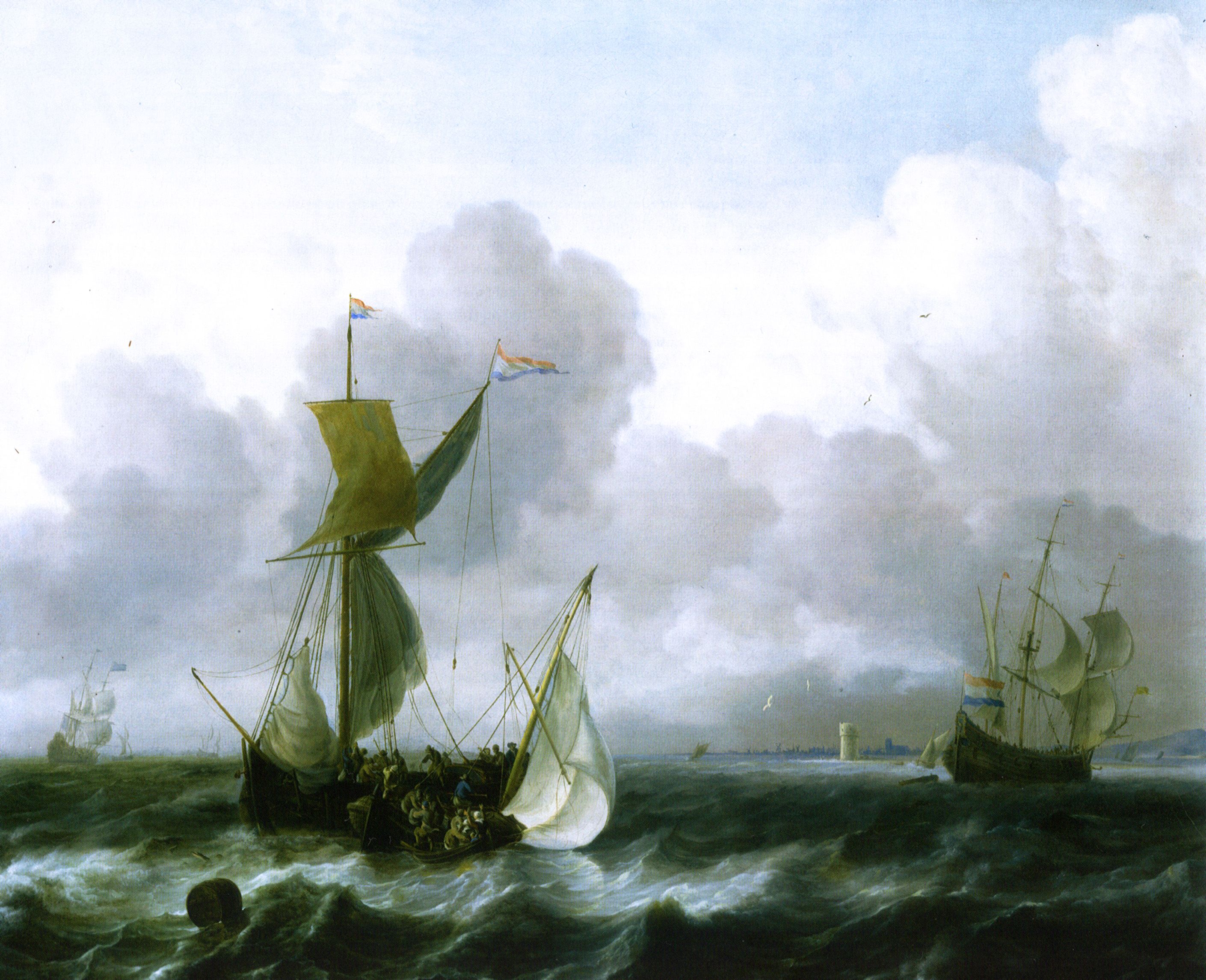 The-Merchant-Shipping-Anchorage-Southwest-of-Texel-by-Ludolph-Backhuysen