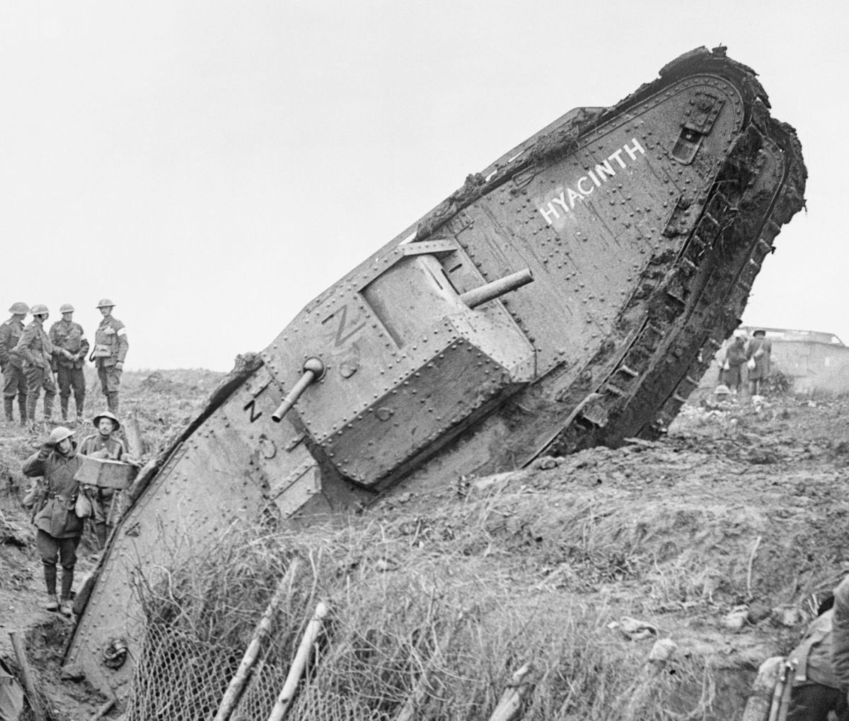The Mk.IV male tank  named Hyacinth, 1917